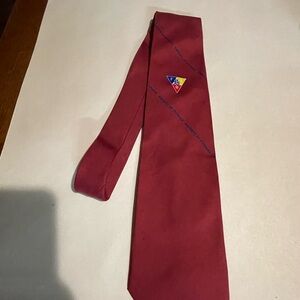 Fraternal Organization Red Tie with Emblem - Masonic, Knights of Columbus